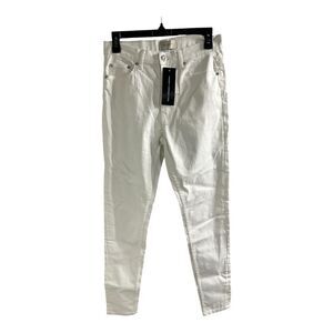 French Connection White Skinny Jeans Size 6 Mid Rise Pockets‎